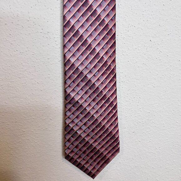 100% Silk Tie Men’s Tie‎ by Crazy Horse a Claiborne Company Geometric Design - Picture 1 of 11